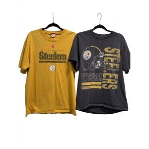 VTG 2000's Pittsburgh Steelers NFL T-Shirt Men's Lrg Yellow Black Graphic T Lot